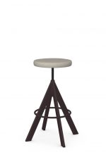 Amisco's Uplift Backless Brown Swivel Adjustable Stool with Seat Cushion