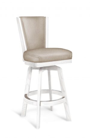 Darafeev's 615 Maple Wood Swivel Bar Stool with Back in Rustic Driftwood Whitewash Finish
