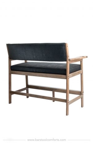 Darafeev's #907 Spectator Billiard Bench with Arms and Cup Holders and Pool Cue Holders - Back View