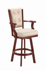 Darafeev's 960 Traditional Cherry Wood Bar Stool with Pattern and Button-Tufting