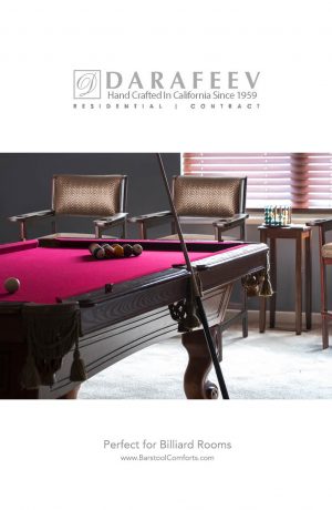 Darafeev's 977 Luxury Billiard Bar Stools with Arms in Billiard Room with Pool Table