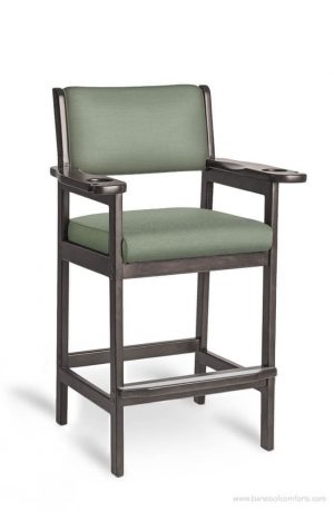 Darafeev's 977 Modern Billiard Bar Stool with Arms in Brown and Green