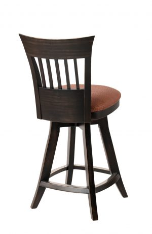 Darafeev's Brolio Upholstered Flexback Wood Swivel Bar Stool with Back - View of Back