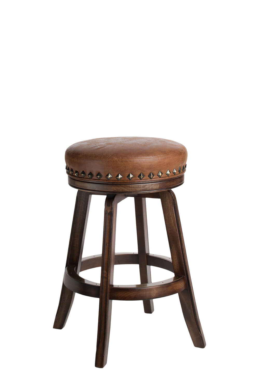 Leather backless bar stools shop with nailheads