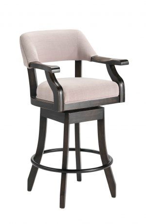 Darafeev's Patriot Wood Swivel Bar Stool with Arms in Brown Wood Finish