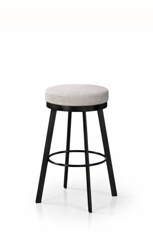 Trica's Ally Black Backless Swivel Counter Stool with Thick Seat Cushion
