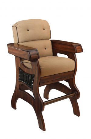 Darafeev's Habana Wood Upholstered Cigar Chair with Arms - Multifunctional Bar Stool