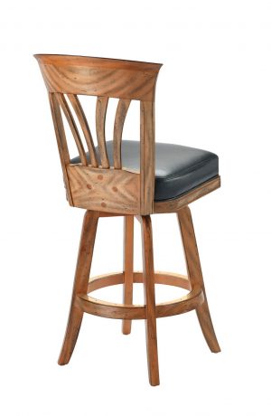 Darafeev's Nomad Flexback Wood Swivel Bar Stool in Maple Cocobola and Black Seat Cushion - View of backside