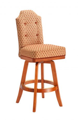 Darafeev's San Marino Wood Upholstered Swivel Bar Stool with Button Tufting on Back