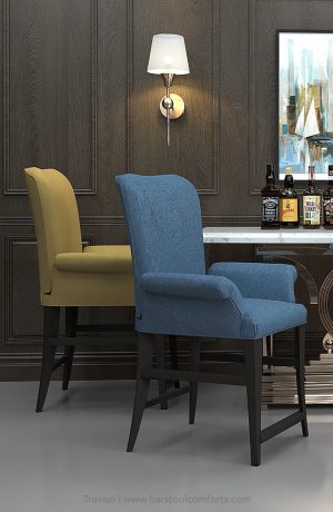 Darafeev's Treviso Modern Luxurious Upholstered Bar Stools in Home Bar