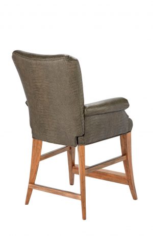 Darafeev's Treviso Wood Upholstered Bar Stool with Flex Back and Arms - View of Back