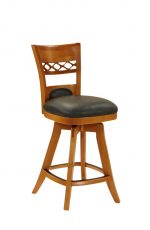 Darafeev's Verona Transitional Medium Wood Swivel Bar Stool with Back and Leather Seat
