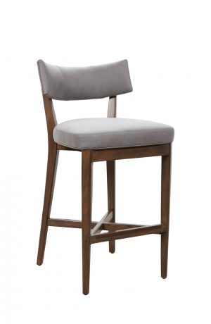 Fairfield's Juliet Modern Wood Bar Stool with Curved Upholstered Back and Seat