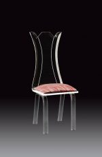 Muniz Flower Clear Acrylic Modern Dining Chair with Seat Cushion