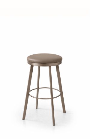 Trica's Ally Taupe Modern Backless Swivel Counter Stool