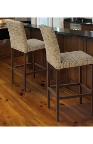 Trica's Basso Modern Bar Stools in Brown in Transitional Kitchen