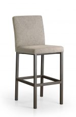 Trica's Basso Upholstered Modern Bar Stool with Back in Tan Cushion