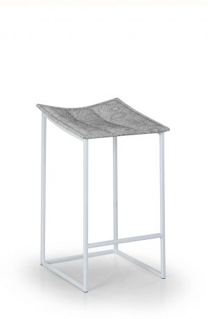 Trica's Bocca Backless Modern Bar Stool in White Metal Finish