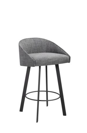 Trica's Liv Modern Black and Gray Swivel Counter Stool