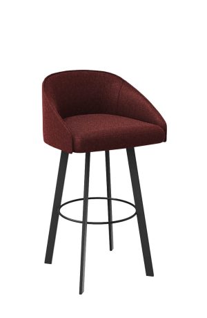Trica's Liv Modern Red Swivel Bar Stool Low Back