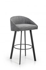 Trica's Liv Modern Swivel Bar Stool Upholstered with Low Back