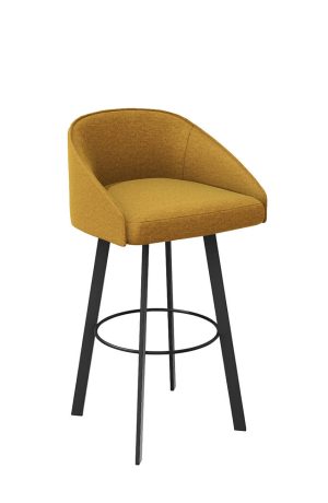Trica's Liv Modern Yellow Bar Stool with Low Back
