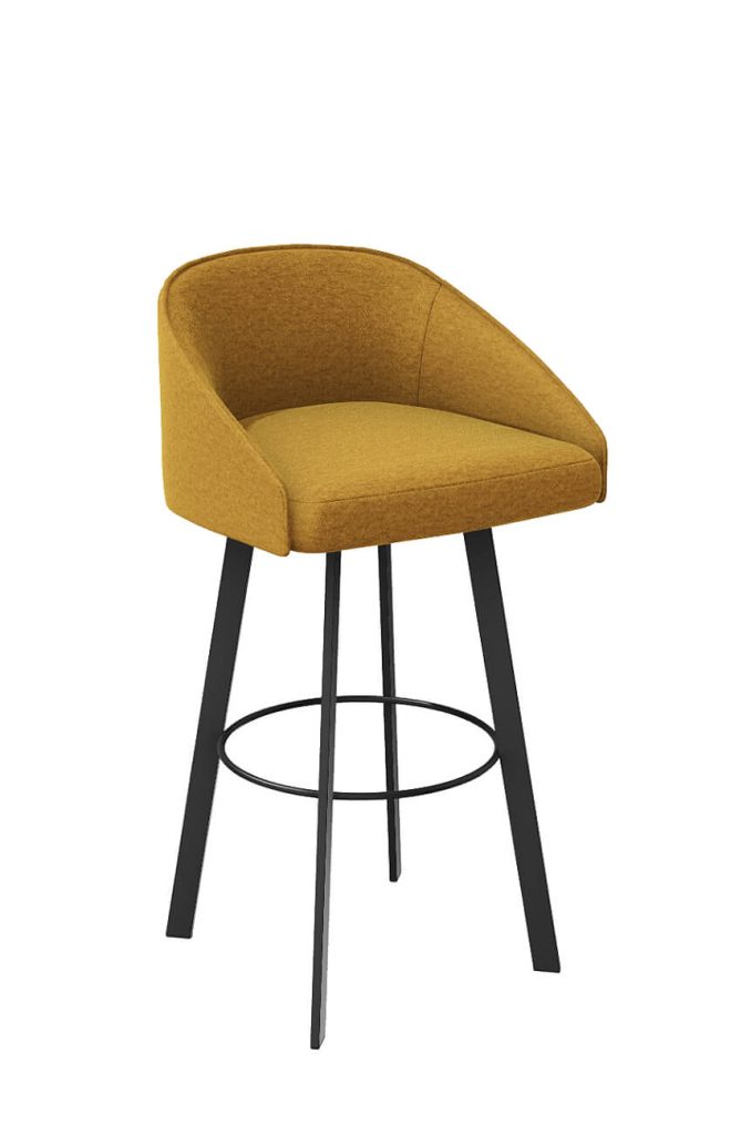Trica's Liv Modern Yellow Bar Stool with Low Back