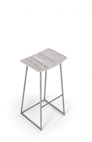 Trica's Palmo Backless Gray Modern Bar Stool with Comfortable Seat and Sled Base