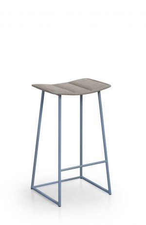 Trica's Palmo Backless Modern Bar Stool in Blue Metal Finish