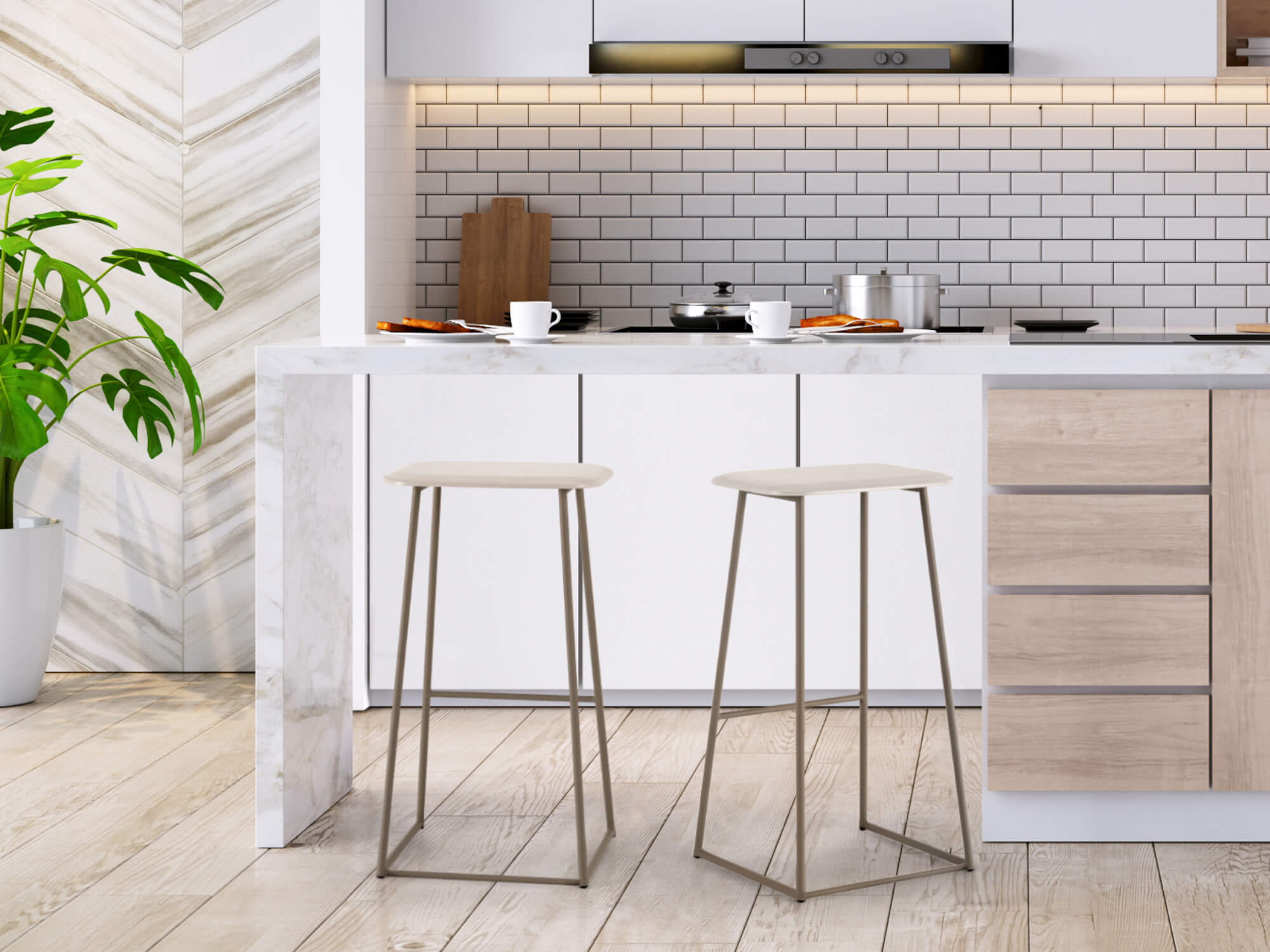 Trica's Palmo Modern Backless Bar Stools in Kitchen Design