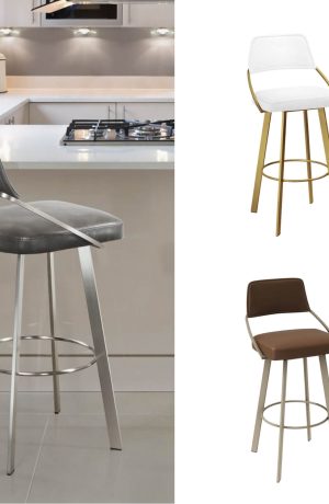Trica's Wish Modern Swivel Bar Stool in Custom Color Choices