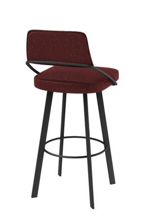Trica's Wish Red Swivel Bar Stool with Back