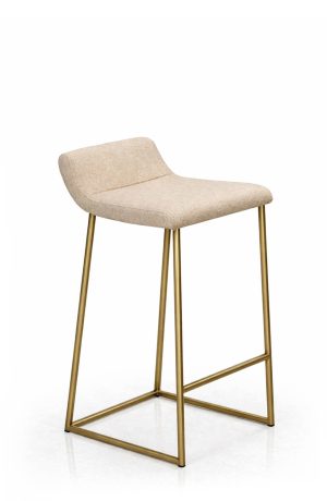 Trica's Zoey Modern Gold Low Back Bar Stool