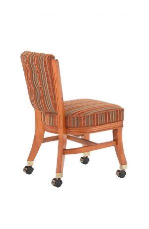 Darafeev's 960 Armless Upholstered Dining Chair with Casters - View of Back