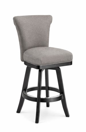 Darafeev's Dara Black Wood Swivel Counter Stool with Back
