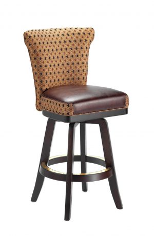Darafeev's Dara Maple Upholstered Swivel Wood Bar Stool with Flexback