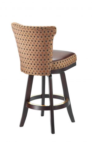 Darafeev's Dara Maple Upholstered Swivel Wood Bar Stool with Flexback - View of Back