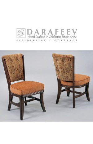 Darafeev's Maple Luxury Wood Dining Chair with Button-Tufting in Dark Wood