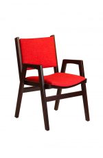 Darafeev's Spencer Arm Wood Stacking Chair in Red Cushion and Wood Frame