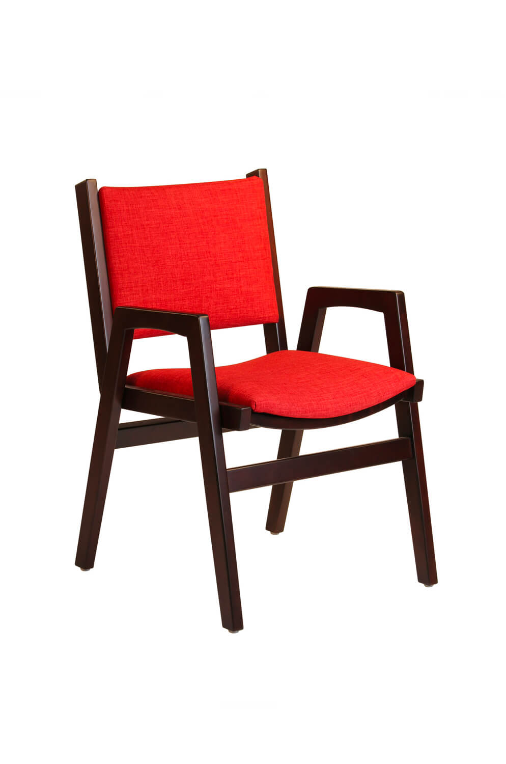 Darafeev's Spencer Upholstered Stacking Wood Arm Chair
