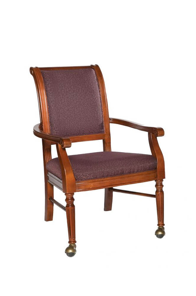 Delano Dining Arm Caster Chair, Kitchen Chairs With Casters And Arms