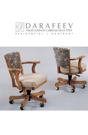 Darafeev's 610 Luxury Wood Dining Chairs with Wheels and Arms