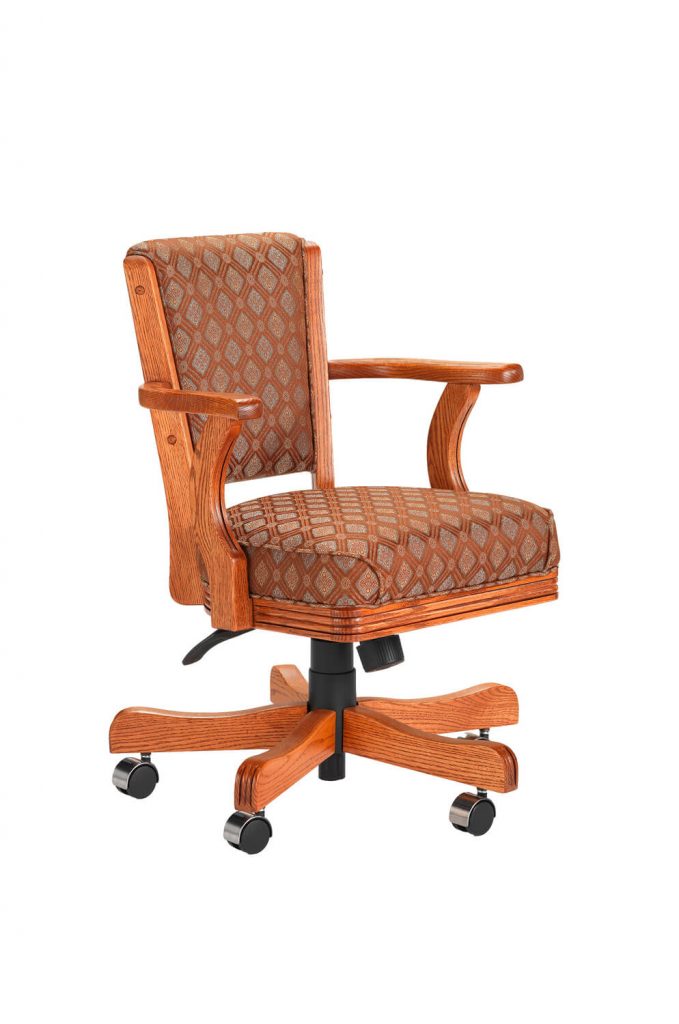 Darafeev's #610 Upholstered Arm Game Chair in Oak Wood