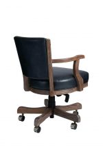 Darafeev #660 Wood Game Chair with Arms and Casters - Adjustable Height - with Tilt Swivel - View of Back