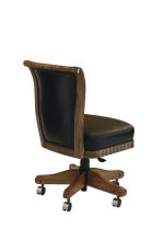 Darafeev's Bellagio Flexback Game Chair in Black Leather with Maple Wood Frame and Casters
