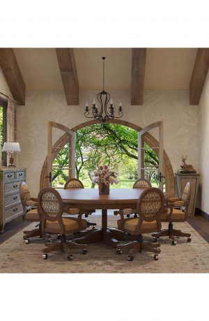 Darafeev's Chantal Dining Chairs with Casters with Oval Back in Dining Room Table