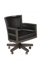 Darafeev's Metra Upholstered Game Chair in Maple Wood with Arms and Casters - Adjustable Height