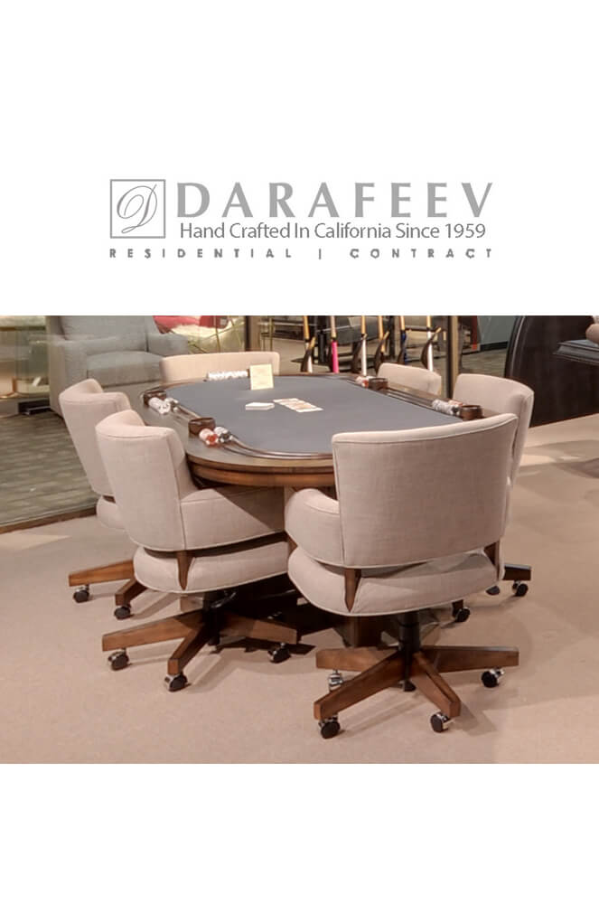 Darafeev S Mod Maple Adjustable, Dining Chairs With Arms And Casters