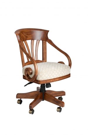 Darafeev's Nomad Maple Swivel Dining Arm Chair with Seat Cushion - Adjustable Height and Recline Back Functions