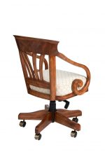 Darafeev's Nomad Maple Swivel Dining Arm Chair with Seat Cushion - Adjustable Height and Recline Back Functions - View of Back